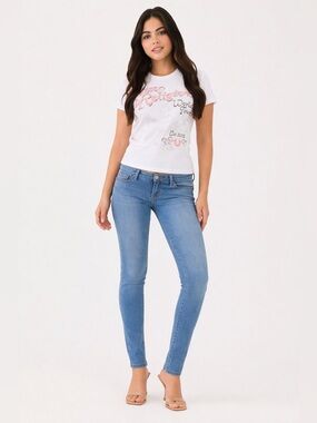 True Religion Y2K Light Blue Skinny Jeans Low Waist for Women